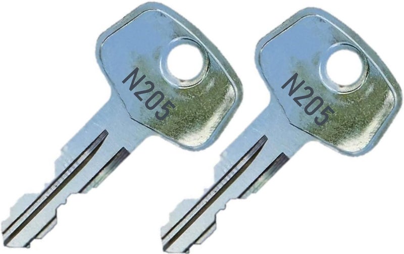 2 Thule N205 Replacement Keys - Roof Racks, Rails, Cargo Box, Carriers, Crossbars, Haulers, Bags (Codes N001-N250 or N001R-N250R) Better Than OEM!